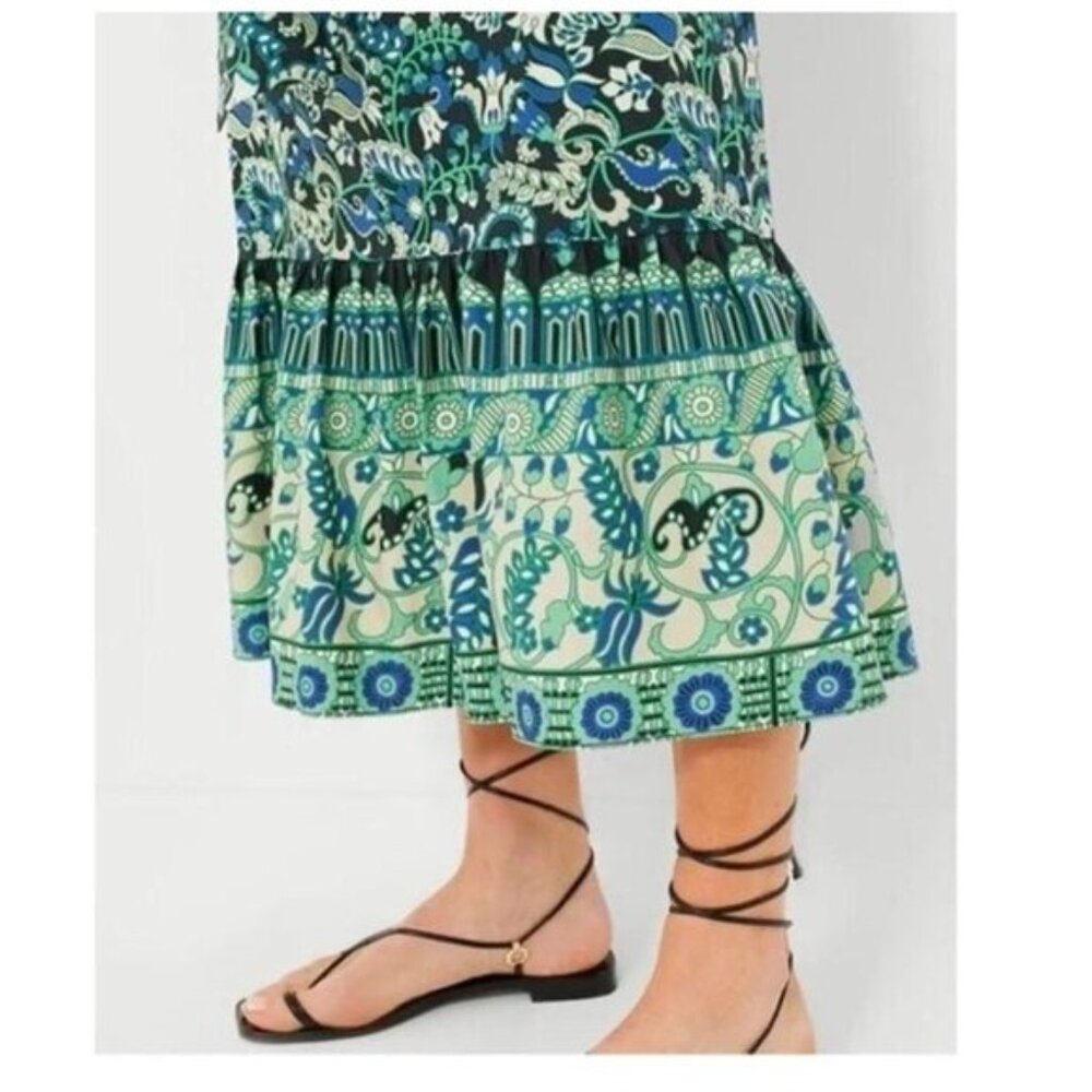 Tuckernuck | NEW Batik Floral Hampton Pull On Cotton Maxi Skirt Size M - Picture 3 of 11